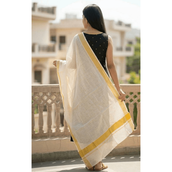 Kerala Kasavu Kurti Set thumbnail 3