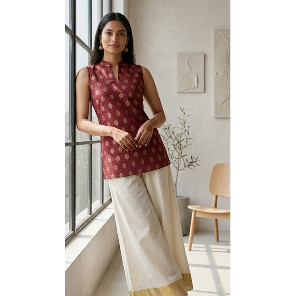 Kasavu Kurti Palazzo Set