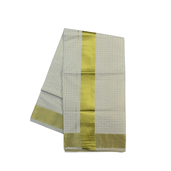 Kerala Tissue Saree with Zari Stripes - image 2