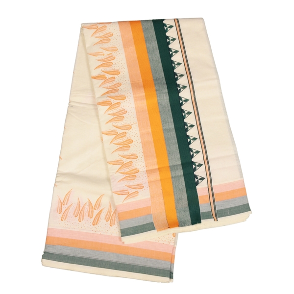 Cotton Kerala Saree With Floral Prints thumbnail 2