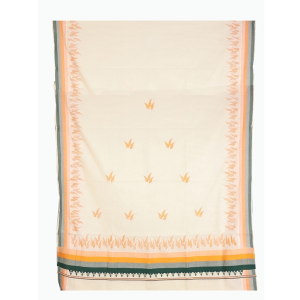Cotton Kerala Saree With Floral Prints - image 3