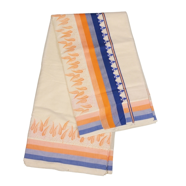 Cotton Kerala Saree With Floral Prints thumbnail 2