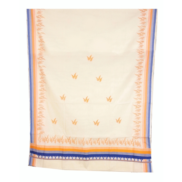 Cotton Kerala Saree With Floral Prints thumbnail 3