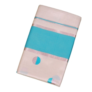 Pholka Dots Rose Gold Kerala Tissue Saree 