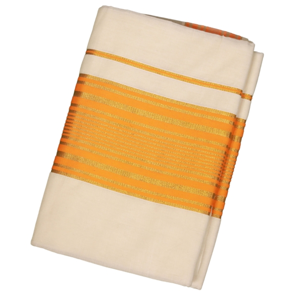 Elegant Kerala Saree With Elegant Woven Border - image 1