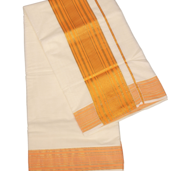 Elegant Kerala Saree With Elegant Woven Border - image 2