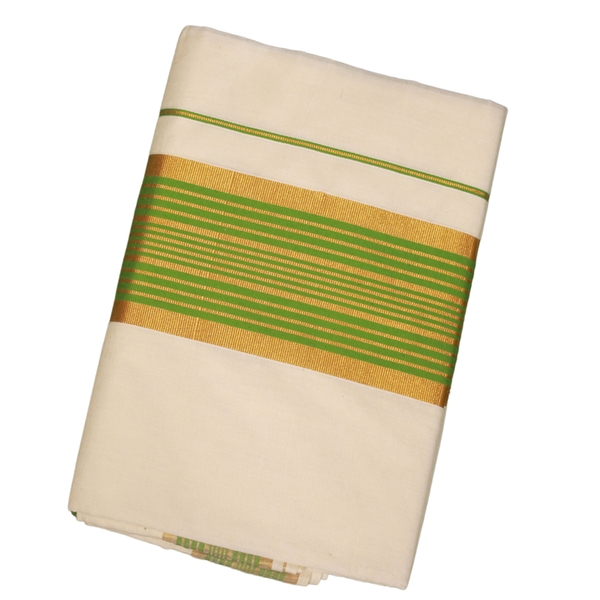 Elegant Kerala Saree With Elegant Woven Border - image 1