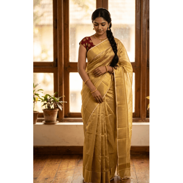 Golden Tissue Kasavu Saree