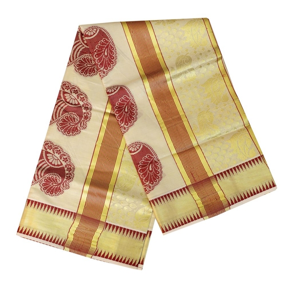 Traditional Golden Tissue Saree - image 2