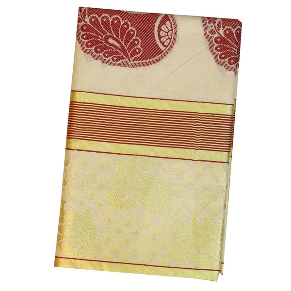 Traditional Golden Tissue Saree - image 1