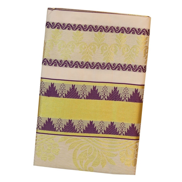 Traditional Kerala Saree With Temple Work thumbnail 1