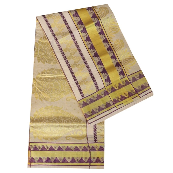 Traditional Kerala Saree With Temple Work thumbnail 2