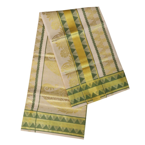 Traditional Kerala Saree With Temple Work - image 2