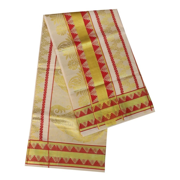 Traditional Kerala Saree With Temple Work thumbnail 2