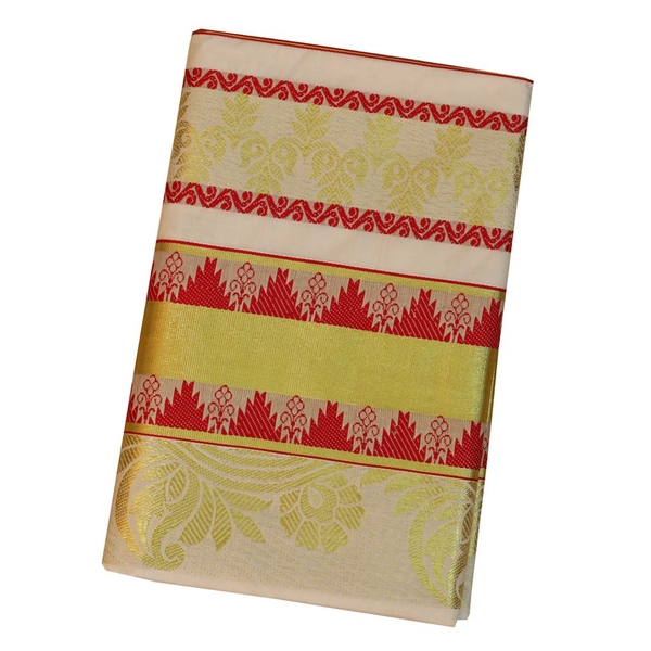 Traditional Kerala Saree With Temple Work thumbnail 1