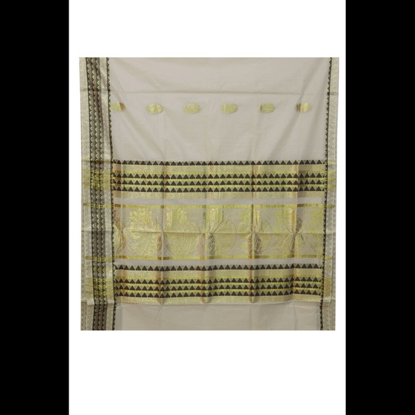 Traditional Kerala Saree With Temple Work - image 3