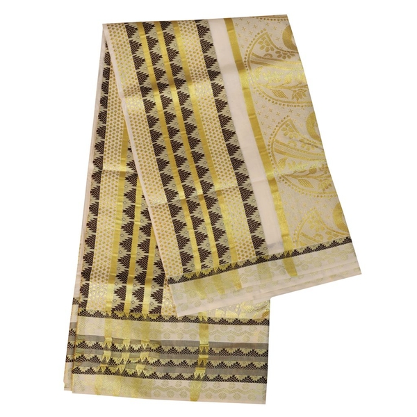 Traditional Kerala Saree With Temple Work - image 2