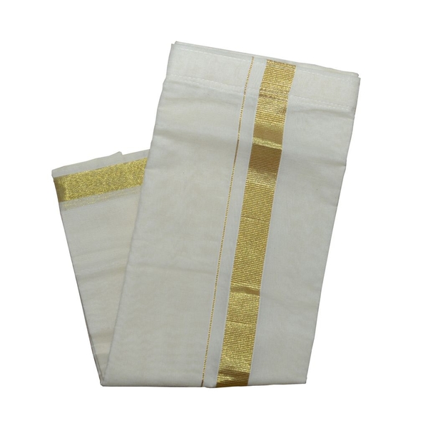 Golden Kasavu Velcro Dhoti thumbnail 3