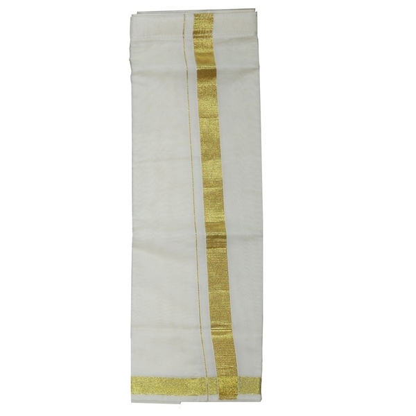Golden Kasavu Velcro Dhoti - image 2