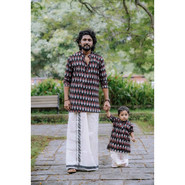 Cotton Ikat Regular Fit Kurta thumbnail 3