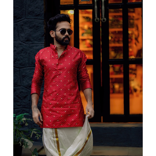Elegant Silk Cotton Festive Kurta for Men – Classic & Comfortable thumbnail 3