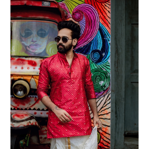 Elegant Silk Cotton Festive Kurta for Men – Classic & Comfortable thumbnail 2