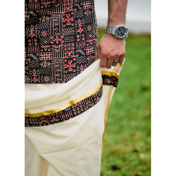 Ajrak Kurta Dhoti Set Combo For Men - image 4