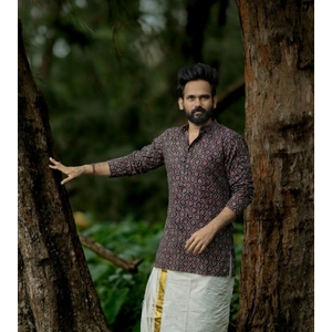 Ajrakh Printed Kurta For Men