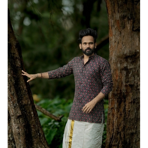 Ajrakh Printed Kurta For Men - image 1
