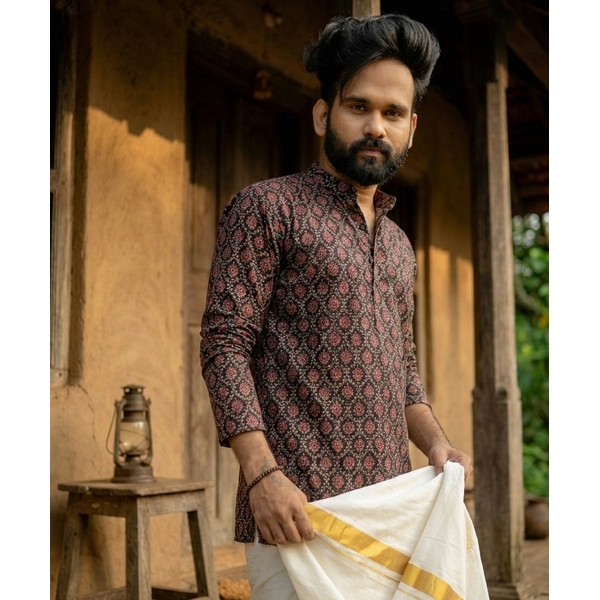 Ajrakh Printed Kurta For Men - image 2