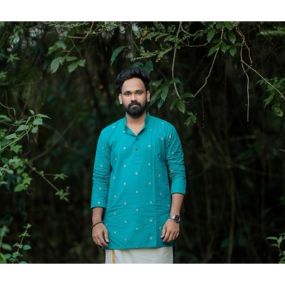 Turquoise Blue Kurta For Men