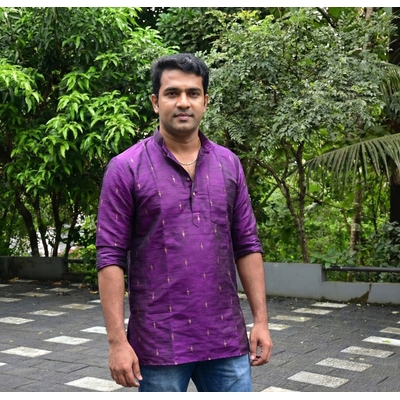 Purple Royale Short Kurta For Men