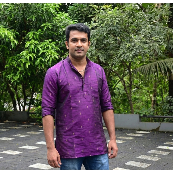 Purple Royale Short Kurta For Men - image 1