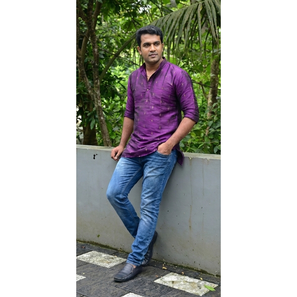 Purple Royale Short Kurta For Men thumbnail 2