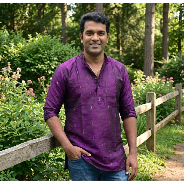 Purple Royale Short Kurta For Men thumbnail 3