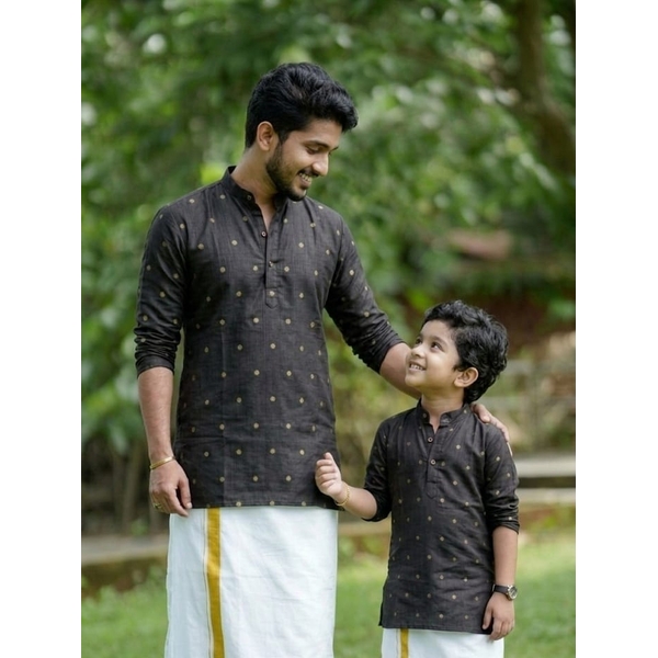 Black Zari Dot Kurta