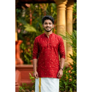 Red Zari Dot Kurta
