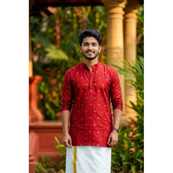Red Zari Dot Kurta