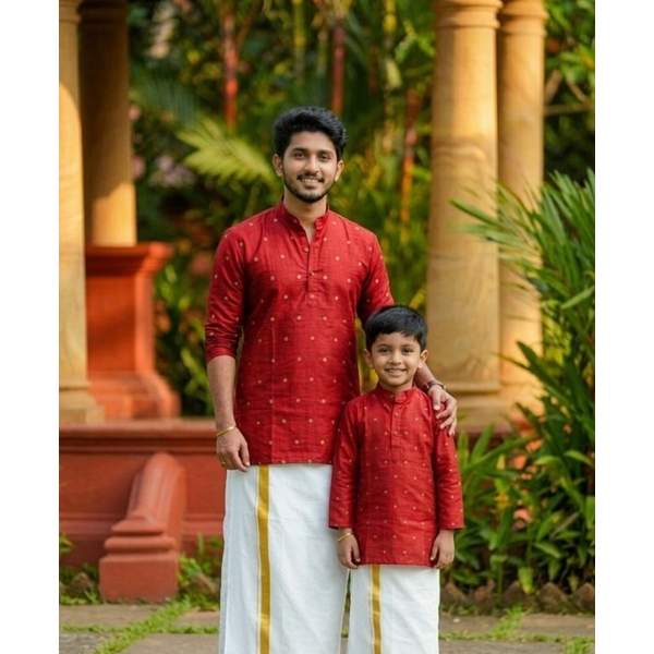 Red Zari Dot Kurta