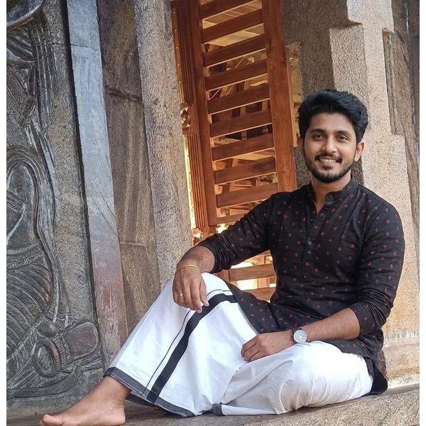 Black Dobby Short Kurta For Men - image 3