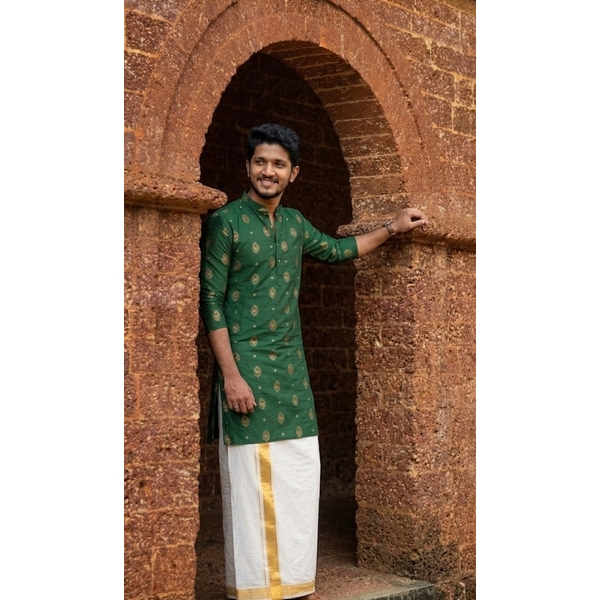 Emerald Green Ethnic Kurta For Men