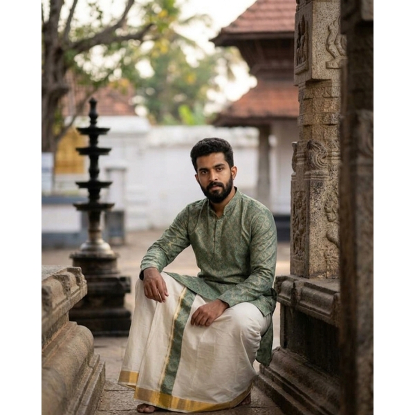 Ethnic Kurta Dothi Set For Men - image 3