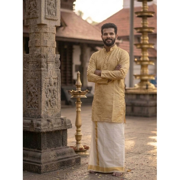 Ethnic Kurta Dothi Set For Men thumbnail 2