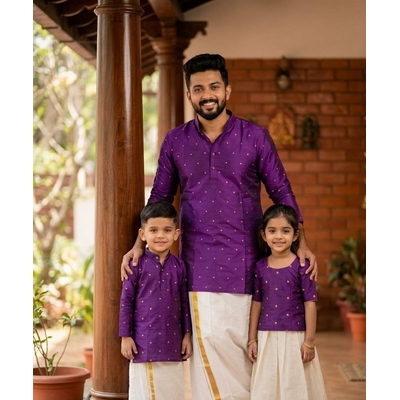 Purple Zari Men's Kurta