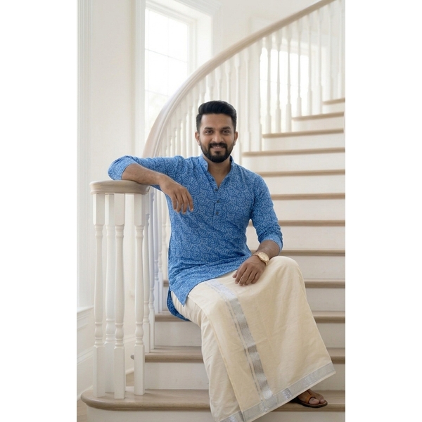 Printed Cotton Kurta For Men