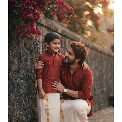Heritage Maroon Cotton Kurta