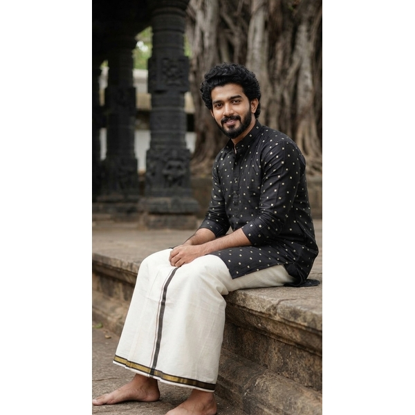 Festive Black Kurta For Men
