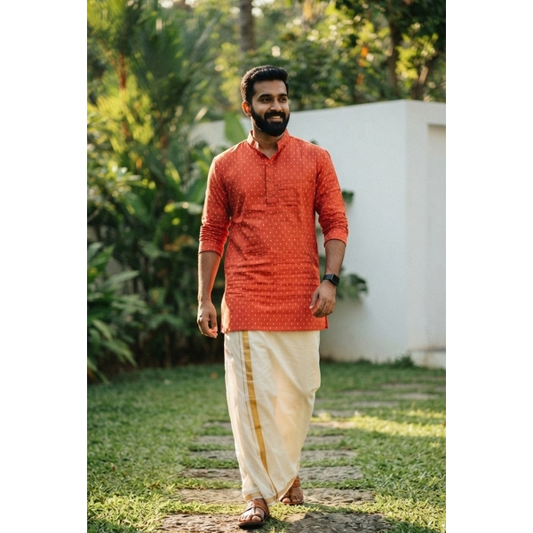 Festive Orange Kurta For Men