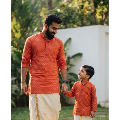 Festive Orange Kurta For Men