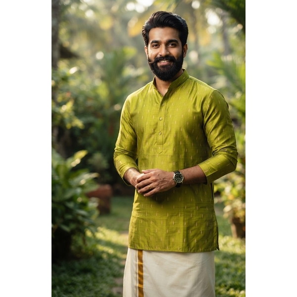 Festive Green Kurta For Men
